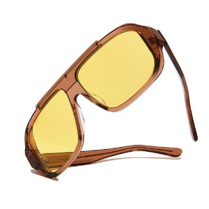 Wind Block Sunglesses 2.0 with Hard Case (Yellow/Brown)